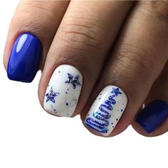 Blue Stars Christmas False Nail Short Square Press on Nails for Nail Art 24pcs Blue Christmas Nails, Unghie Sfumate, Tree Nails, Square Nail Designs, Christmas Gel Nails, Cute Gel Nails, Xmas Nails, Stick On Nails, Artificial Nails