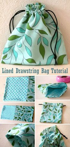 the instructions for how to make a drawstring bag