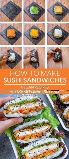 how to make sushi sandwiches with fresh vegetables