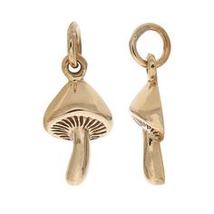 This bronze mushroom charm features realistic detail. The charm makes a great addition to a bracelet or themed design, and it works well as a simple drop for earrings. It includes a jump ring. Nickel-free Brass Pendant Charm, Mushroom Bracelet, Mushroom Ring, Mushroom Jewelry, A Bracelet, Jewelry Inspo, Jump Rings, It Works, Stuffed Mushrooms