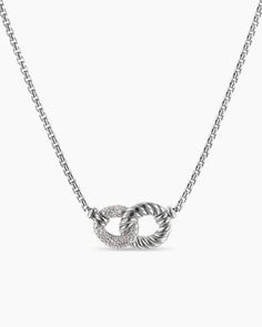 David Yurman | Belmont® Curb Link Necklace in Sterling Silver with Pavé Diamonds Yurman Necklace, Equestrian Tack, Sculptural Necklace, David Yurman Necklace, Silver Link Necklace, Sculptural Jewelry, Silver Diamond Necklace, Work Clothes, Silver Chain Necklace