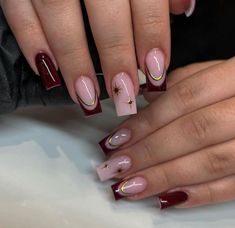 Short Red French Tip Nails, Blush Nail Designs, Black Fingernails, Blush Nail, Hottest Nail Trends, Natural Nails Manicure, Coquette Nails, Nail Appointment, Spooky Black