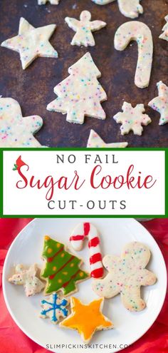 no fail sugar cookie cut - outs are the perfect way to decorate cookies for christmas