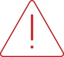 a red and white warning sign with an arrow pointing to the right on a white background