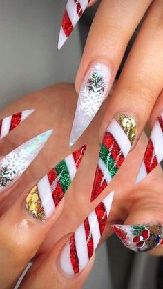 Nagel Stamping, Themed Nails, Nagel Tips, Cute Christmas Nails, Colorful Nails, Xmas Nails, Nailed It