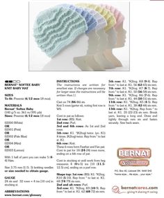 an advertisement for bernat knitted hats with instructions to make them look like they are knitting