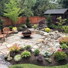 Half Moon Patio Ideas, Large Backyard Design, Large Backyard Ideas Layout, Mailbox Garden Ideas, Midwest Landscaping, Mailbox Planter, Kitchen Outside, Mailbox Garden, Fire Pit Garden