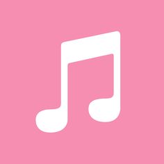 a white musical note on a pink background