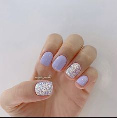 Faded Nails, Sns Nails Colors, Purple Glitter Nails, Cute Gel Nails, Beauty Diy, Short Acrylic Nails Designs, Gorgeous Nails, Perfect Nails, Love Nails