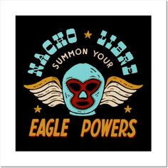 an eagle power logo with wings and the words macho life summon your eagle powers