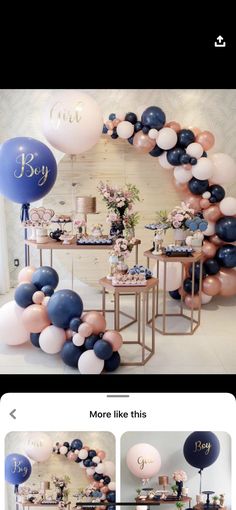 an image of balloons and decorations for a baby's first birthday party on instagram