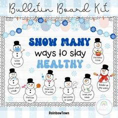 the bulletin board kit for snow many ways to stay healthy with pictures of snowmen