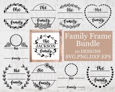 family frame bundle with 10 designs svg dxf eps png example image