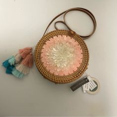 This Boho Bali Wicker Crossbody Handbag Is Big Enough To Fit Everyday Items, Phone, Wallet, Lipstick Keys Etc. It Has Two Open Pockets For Smaller Items. Perfect For Any Outfit, Jeans, Dresses, Shorts Etc. Wear This Stylist Bag When Going Out Shopping, Watching Favorite Game,Out On A Date, Vacation On The Beach. Perfect Gift For A Loved One. The Straps Are Genuine Leather, Lining 100% Cotton. Made In Vietnam.New With Tag Pink Shoulder Beach Bag With Adjustable Strap, Bohemian Pink Crossbody Shoulder Bag, Pink Woven Crossbody Shoulder Bag, Pink Beach Bag With Adjustable Strap, Pink Vacation Shoulder Bag With Adjustable Strap, Pink Bohemian Crochet Bag With Adjustable Strap, Pink Vacation Bag With Adjustable Strap, Pink Crossbody Shoulder Bag For Beach, Pink Bohemian Crossbody Shoulder Bag