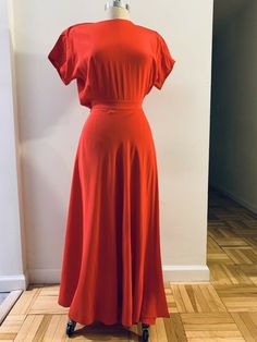 Linda Allard Ellen Tracy Red Silk Wrap Dress Vintage Dress 80s Does 40s S pads | eBay Vintage Red Midi Dress For Evening, 40s Dresses Formal, 40s Dresses, Silk Wrap Dress, 40s Dress, Vintage Dress 80s, St Laurent, Silk Wrap Dresses, 1940s Dresses