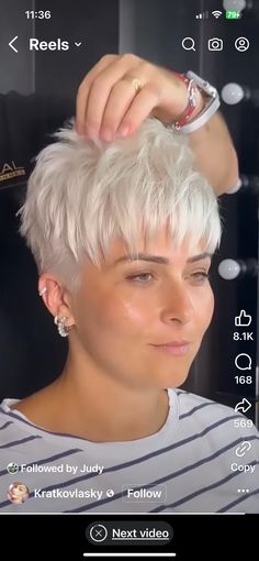 Short Hairstyles Female, Hairstyles Female, Sleek Short Hair, Short Textured Hair, Short Hair Back, Short Sassy Haircuts, Funky Short Hair, Chic Short Hair