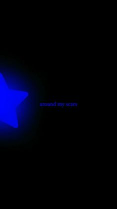 a blue star with the words around my stars written below it on a black background