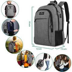 Best Seller in 15.6 inch/17.3 inch Laptop Backpacks. Different Color, Suit for All Uses. 15.6 inch laptop backpack: Product Dimensions: 18 x 12 x 7.8 inches； Item Weight: 1.68 pounds； Capacity: 28L； Material: Durable water resistant polyester fabric； 17 inch laptop backpack: Product Dimensions: 19 x 13.8 x 7.8 inches； Item Weight: 2 pounds； Capacity: 35L； Material: Durable Waterproof polyester fabric； Feature: ★LOTS OF STORAGE SPACE&POCKETS: One separate laptop compartment hold 15.6 Inch Laptop Amazon Findings, 17 Inch Laptop Backpack, Business Travel Backpack, Mens Backpack Travel, Travel Laptop Backpack, Business Backpack, Luggage Strap, Luggage Sizes, College Bags