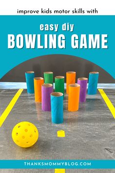 an easy diy bowling game for kids to play with