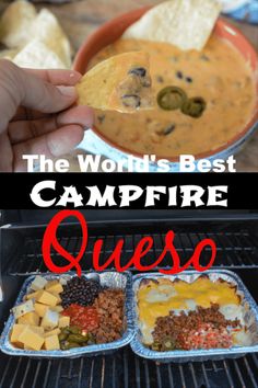 the world's best campfire quesadilla recipe is on the grill