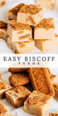 easy biscoff fudge is the perfect dessert to make with friends and family