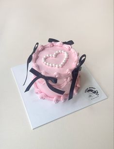 Aesthetic ribbon cake , ribbon cake , cake idea Aesthetic Ribbon, Korea Cake, 19th Birthday Cakes, Ribbon Cake, Bow Cakes, Cute Birthday Ideas, Funny Birthday Cakes, Bday Party Theme, Mini Cakes Birthday