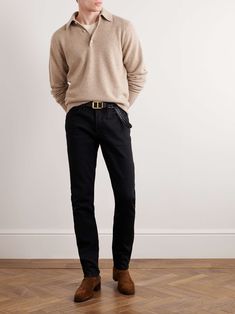 TOM FORD Slim-Fit Straight-Leg Jeans | MR PORTER Finance Fashion Men, Outfits For Men In Their 20s, Mens Fashion Tall Slim, Male Smart Casual Outfits, Slim Outfits Men, Men’s Work Fashion, Street Wear Men Aesthetic, Men’s Business Outfits