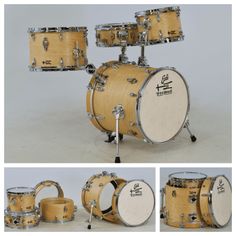 the drums are all different sizes and shapes, but one is not in use with them