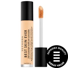 A full-coverage, liquid-cream concealer to instantly cover, conceal, and correct all over the face with a natural finish.Coverage: FullFinish: NaturalFormulation: LiquidHighlighted Ingredients: - Hyaluronic Acid: Hydrates.- Algae Extract: Anti-pollution.What Else You Need to Know: This weightless longwearing formula instantly evens out the appearance of skin without caking or drying. Enriched with algae extract and hyaluronic acid, this skin-enhancing concealer provides anti-pollution effects an Hydrating Concealer, Full Coverage Concealer, Too Faced Concealer, Cream Concealer, Sephora Collection, Best Skin, Fair Skin, Good Skin, Pollution