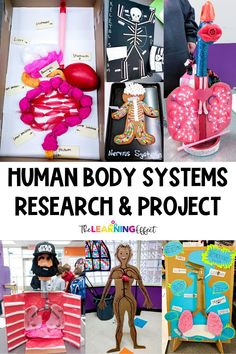 the human body systems research and project is shown in this collage with images of different items