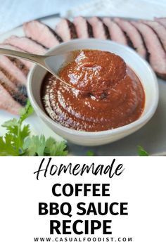 homemade coffee bbq sauce recipe in a white bowl