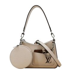 Item Details: Designer: LOUIS VUITTON Model: Marellini Style: Tote/Shoulder Bag Material: Epi Leather Color: Cream Made: France Date Code:  Microchip Measurements: L 8" D 2.5" H 5"  Accessories: Dust Bag, Coin purse, and Shoulder Strap.  Condition Detail: Very Good - This bag is gently used and has signs of use including light stain marks on the back. It has some dirt marks on the bottom. however, this bag has a clean silver color hardware and the bag is without any unpleasant smell.  Please check the details and pictures before purchasing. Please do not hesitate to ask questions regarding our products or services, we will be more than happy to serve you with the best of our efforts. Listing and template services provided by inkFrog Light Stain, D 2, Leather Shoulder Bag, Silver Color, Bags Handbags, Coin Purse, Dust Bag, Shoulder Strap, Shoe Accessories