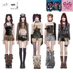 Kpop Girl Group Outfits, K Pop Outfits, Kpop Dance Practice Outfits, Kpop Fits, Group Outfits, Kpop Concert Outfit, Dance Outfits Practice, Preformance Outfits, Fashion Top Outfits