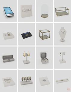 several different types of items are shown in this image, including jewelry and phone accessories