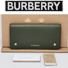 Burberry Sage Green Two Tone Continental Wallet Brand New Designer Green Bag With Card Slots, Designer Green Bags With Card Slots, Luxury Green Wallet For Everyday Use, Green Luxury Wallet For Everyday Use, Luxury Green Bags With Card Slots, Burberry Bag, Continental Wallet, Sage Green, Limited Time