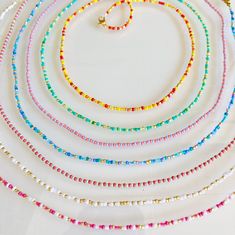 Colorful Adjustable Round Beads Choker, Colorful Adjustable Beaded Necklaces With Polished Beads, Colorful Adjustable Beaded Necklace With Polished Beads, Colorful Beaded Necklaces With Tiny Round Beads, Colorful Adjustable Necklace With Tiny Beads, Colorful Adjustable Tiny Bead Necklaces, Adjustable Multicolor Faceted Beads Choker, Colorful Tiny Beads Necklace, Diy Friendship Bracelets Tutorial