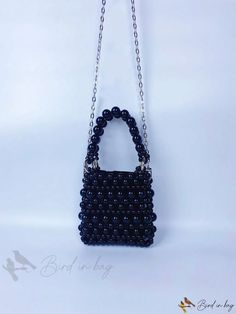 Bird in Bag - Black Fashion Clothing Black Summer Party Bag, Black Party Bag For Summer, Black Bag For Night Out In Spring, Pearl Handbag, Bag Style, Bird In Bag, Square Bag, Bag Fashion, Black Handbags