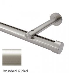 an image of two stainless steel handles on a white background with the text product image viewable in brushed nickle only