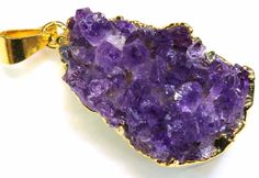 40.30 Cts Amethyst Crystal Gold Plated Pendant Sg-3559 Amethyst Stalactite, Amethyst Gold, Amethyst Geode, Amethyst Pendant, Sapphire Earrings, Amethyst Crystal, Pink Tourmaline, High Quality Jewelry, Rocks And Crystals