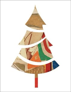 a christmas tree made out of different colored papers