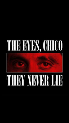 the eyes, choo they never lie poster with red and black text on it