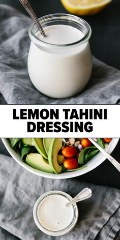 lemon tahiti dressing in a bowl with spoons