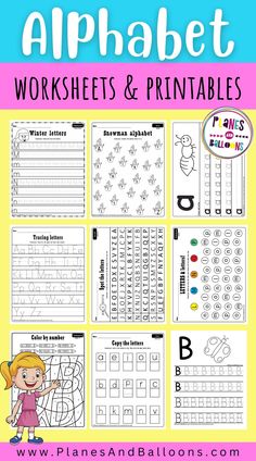 the alphabet worksheets and printables for kids to practice their handwriting skills