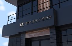 a black and gold building with the words diego vera campos on it