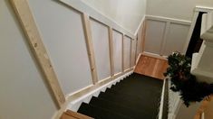 the stairs are being built to match the walls in this house's entryway