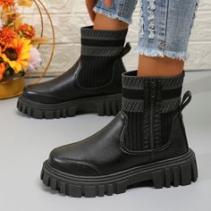 Shipping: Worldwide Express Shipping AvailableDelivery time: 7-15Days Fast ShippingReturns: Fast refund, 100% Money Back Guarantee.SPECIFICATIONSBrand Name: rimocyBoot Type: Motorcycle bootsShaft Material: Mesh (Air mesh)Outsole Material: RubberUpper Material: PUOrigin: Mainland ChinaCN: ZhejiangSeason: Spring/AutumnInsole Material: FabricHeel Type: Flat withLining Material: Cotton FabricBoot Height: ANKLEItem Type: BootsFashion Element: PlatformDepartment Name: AdultToe Shape: round toeHeel Hei Chelsea Boots Woman, Boots For Women 2023, Leather Ankle Boots Women, Winter Chelsea Boots, Plus Size Autumn, Female Plus Size, Short Booties, Winter Activewear, Boots Female