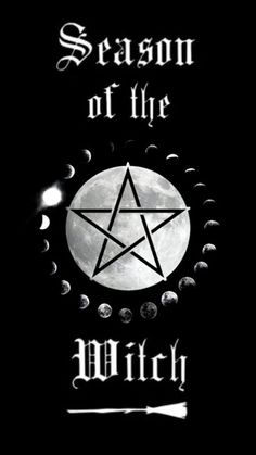 a pentagramil with the words season of the witch written in white on it