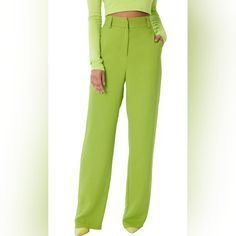 Lita By Ciara High Waist Wide Leg Pants Acid Lime Fly Closure Size 8 Waist 15" ,Inseam 33" New With Tags 97%Viscose, 3%Spandex Dry Clean Green Fitted High-waisted Pantsuit, Fitted Green High-waisted Pantsuit, Tailored Wide-leg Green Pants, Tailored Full-length Green Bottoms, Green Wide Leg Fitted Pantsuit, Green High-waisted Pantsuit For Spring, Green Fitted Wide Leg Pantsuit, Green Fitted Wide-leg Pantsuit, Green Fitted Pantsuit With Straight Pants