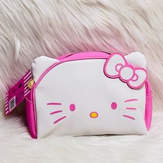 Hello Kitty Makeup Bag Keep All Of Your Beauty Essentials Together For Your Next Trip To The Beach With This Hello Kitty Makeup Bag! Featuring Hello Kitty Face On The Front With Appliqu Detailing For Her Face. Zipper Closure. 8'' X 4 1/2'' X 4 1/2'' Polyurethane Zipper Closure New With Tags Hello Kitty Makeup Bag, Accessories Hello Kitty, Hello Kitty Face, Kitty Makeup, Hello Kitty Makeup, Kitty Accessories, Hello Kitty Accessories, Hello Kitty Pink, Beauty Essentials