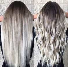 S Curls, Balyage Long Hair, Ash Blonde Hair Balayage, Hair Color Swatches, Baylage Hair, Balayage Straight Hair, Ice Blonde Hair, Blonde Hair Transformations, Silver Blonde Hair